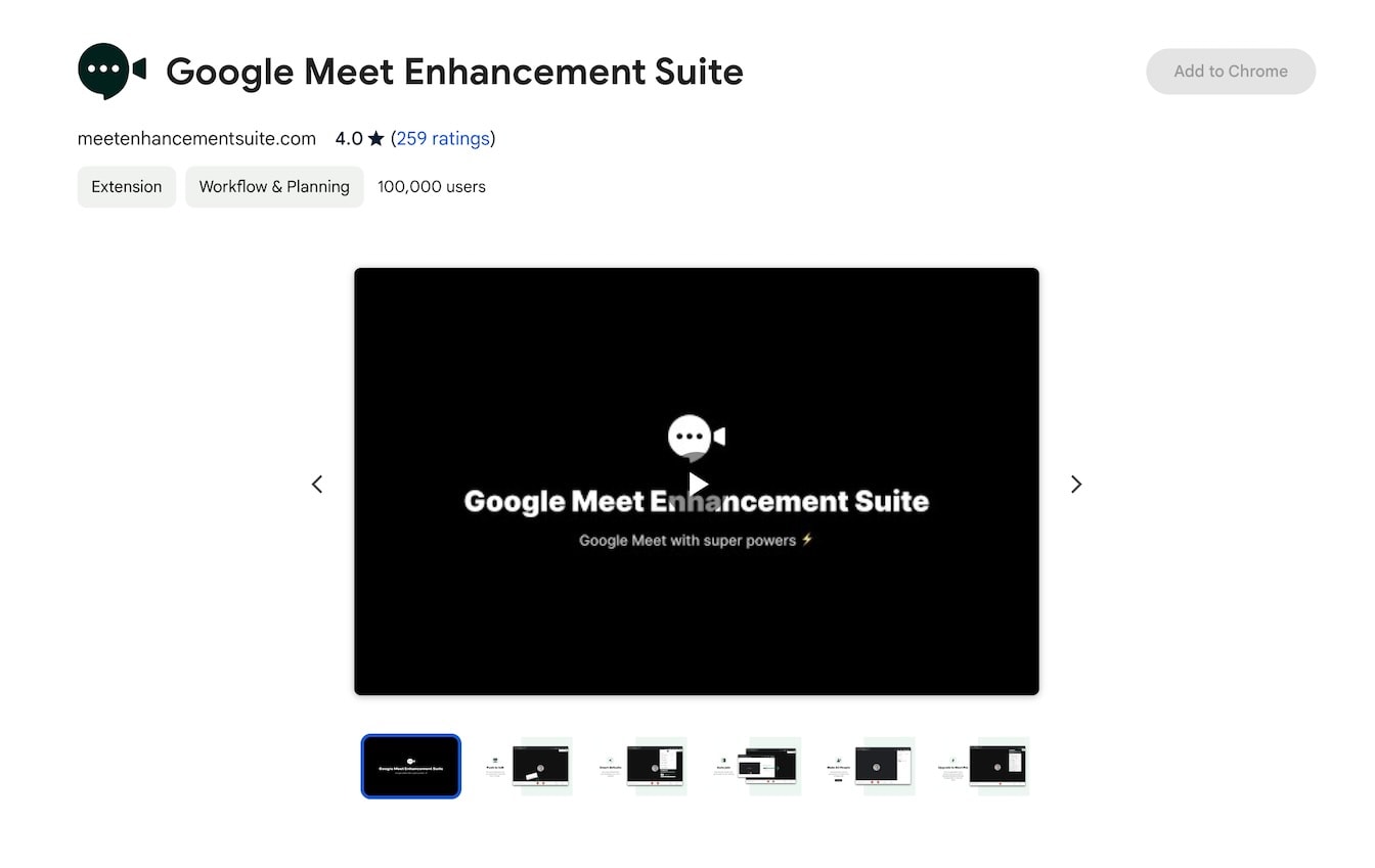Google Meet Enhancement Suite - Chrome Extension