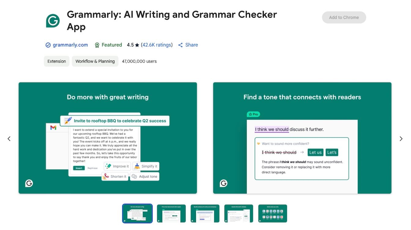 Grammarly - example