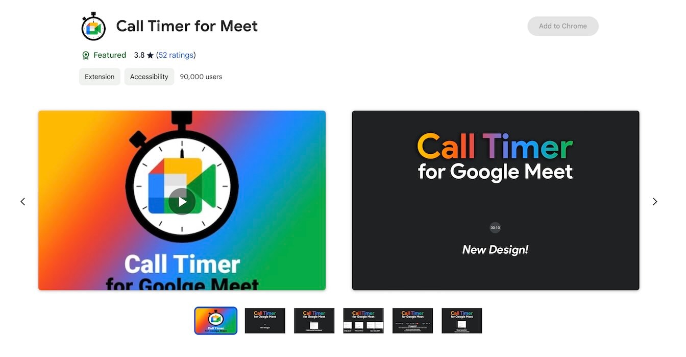 Call Timer for Meet - Chrome Extension